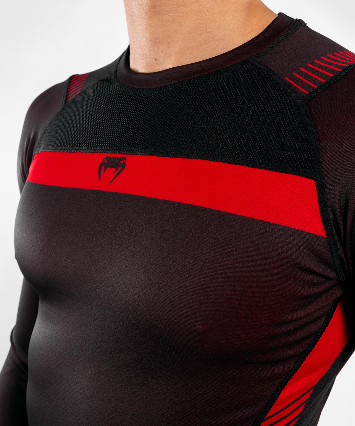 Venum No Gi 3.0 Kompressions-T-Shirt – Langarm - Schwarz/Rot