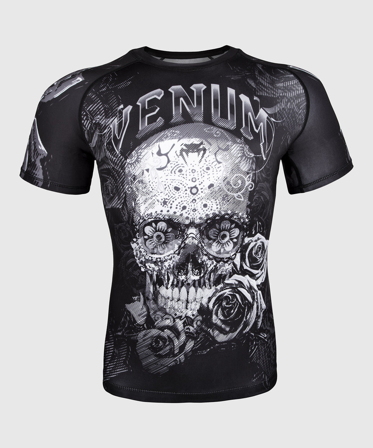 Rashguard Venum Santa Muerte 3.0 - Manches courtes - Noir/Blanc