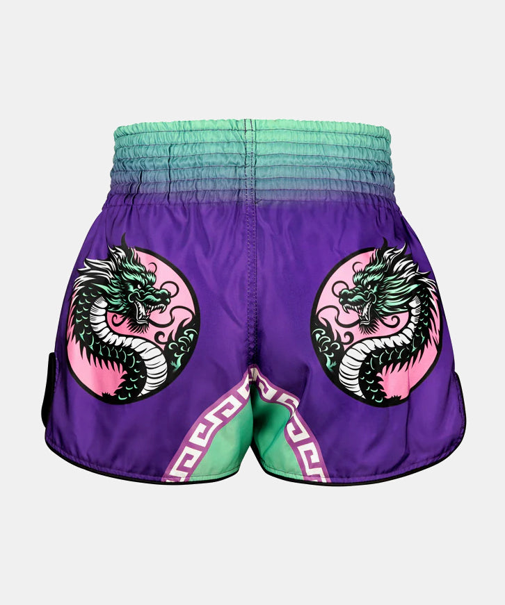 Tuff Payak Shadow & Flame Pantaloncini da Muay Thai - Viola