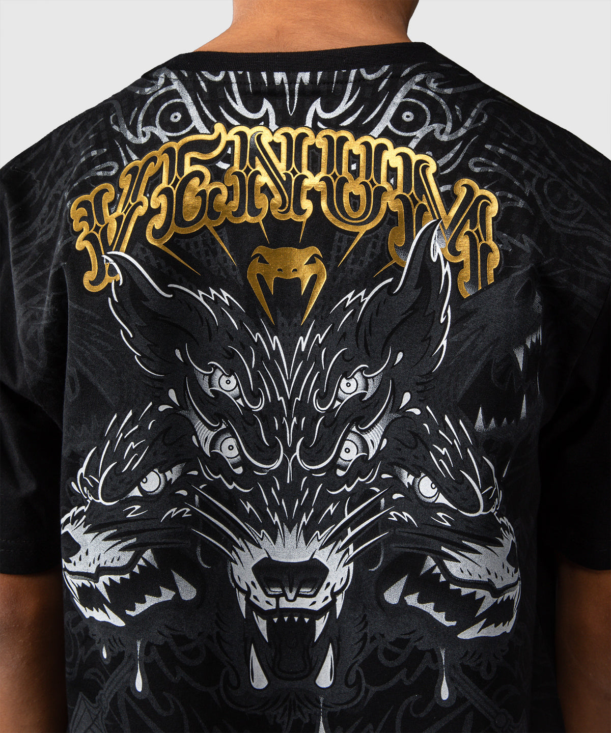 Venum Wolf Atak Kinder T-Shirt – Schwarz/Grau