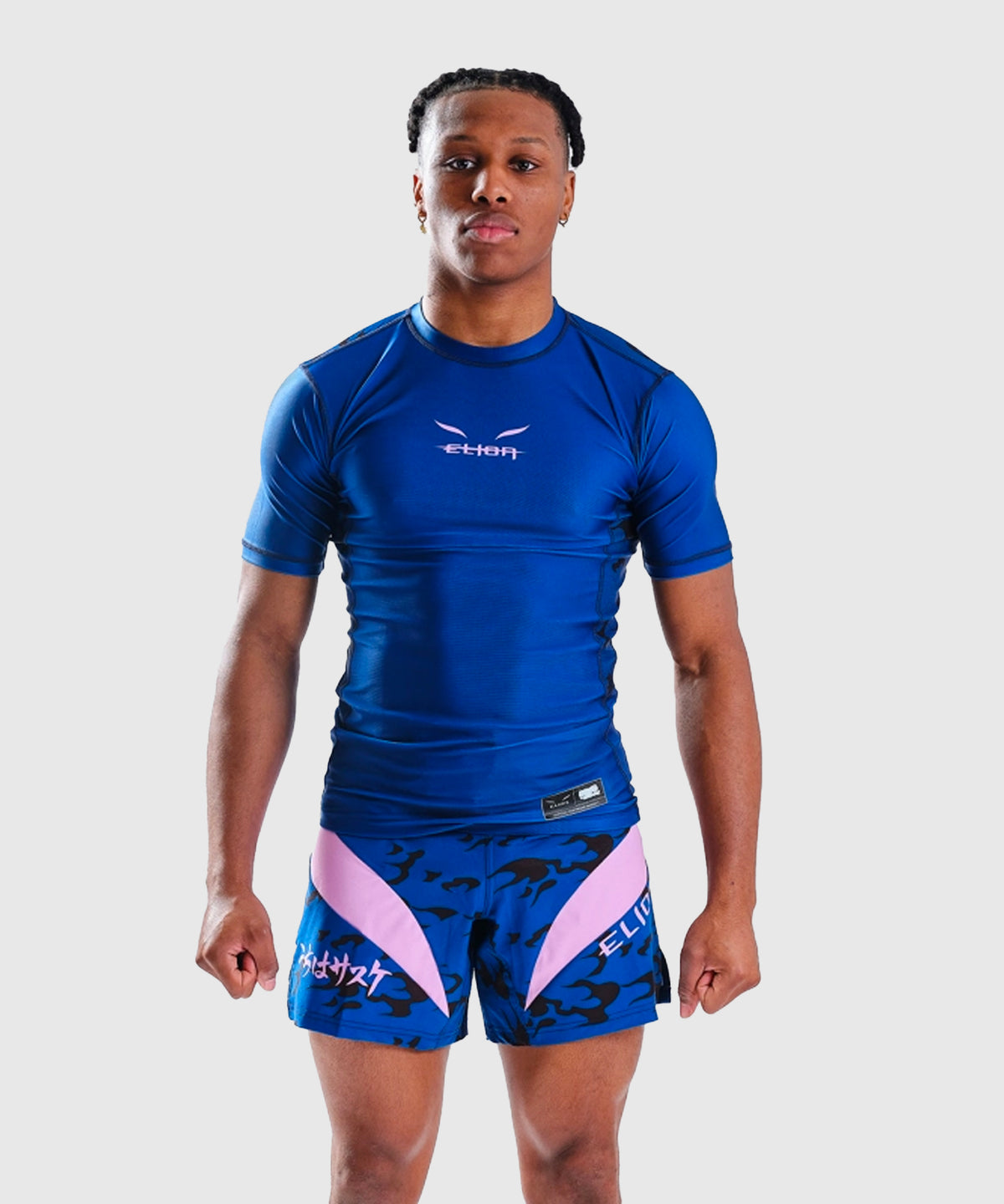 Elion X Naruto Sasuke Short Sleeve Rashguard - Blue