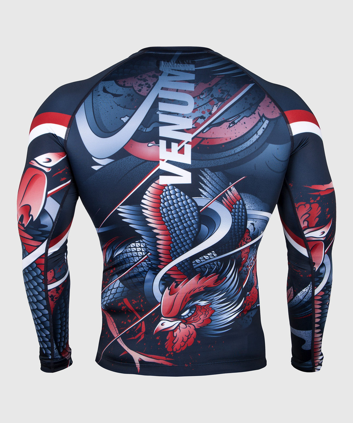 Rashguard Venum Rooster - Maniche lunghe - Blu navy/Arancione