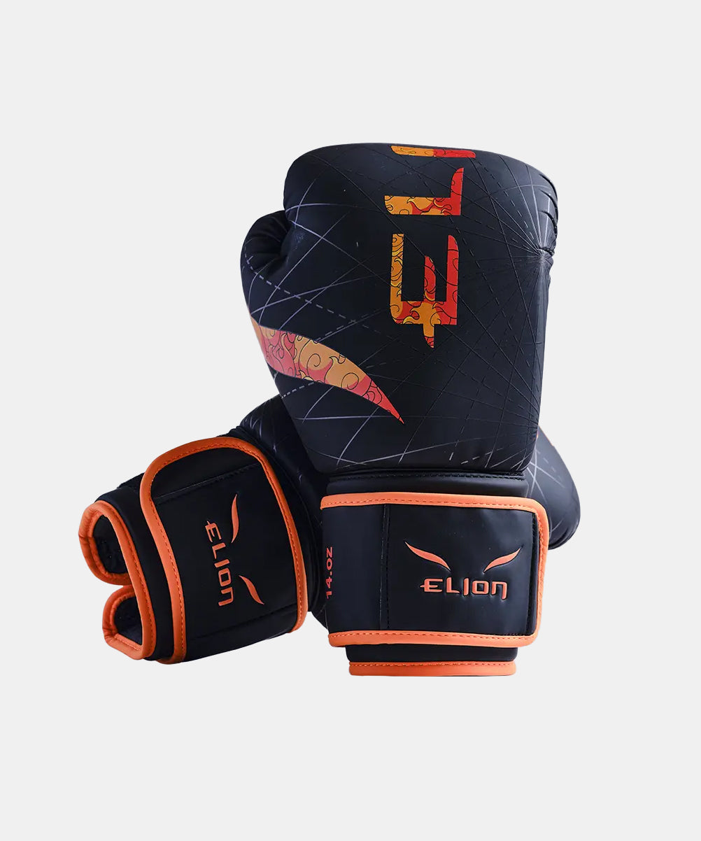 Elion X One Piece Ace Guantoni da Boxe - Nero/Arancione