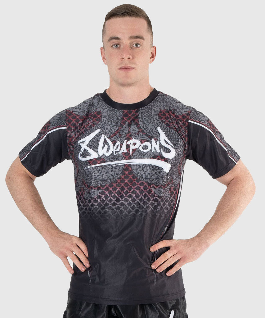 8 Weapons Functional Naga Yant T-shirt - Black/Red