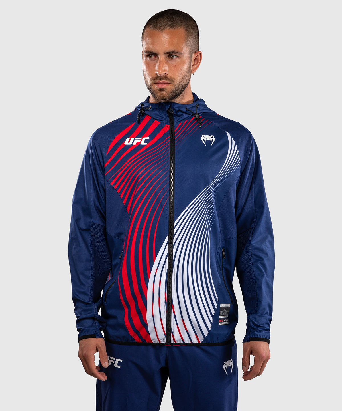 Official UFC Freedom 250 by Venum Authentic Fight Night Felpa con cappuccio Walkout da uomo - Blu