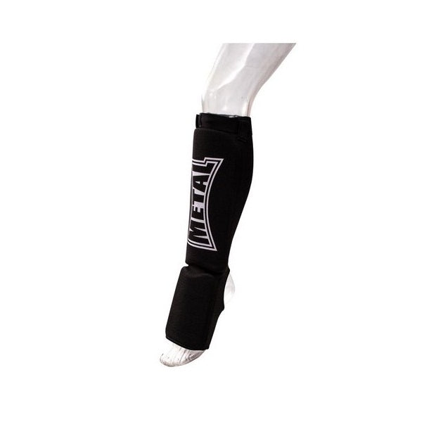 Metal Boxe Cotton Shin and Instep Guards - Black