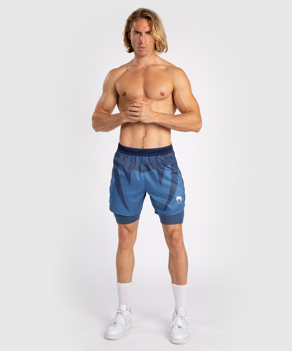 Venum Attack Pantalones Cortos de Lucha para Hombre - Azul Marino