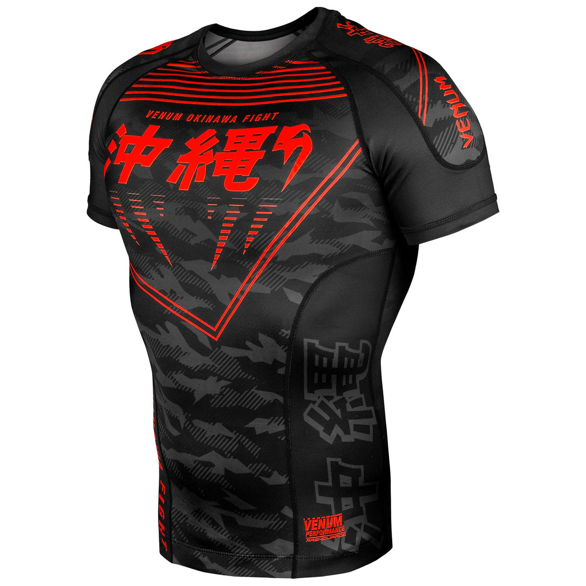 Rashguard Mangas Cortas Venum Okinawa 2.0 -  Negro/Rojo