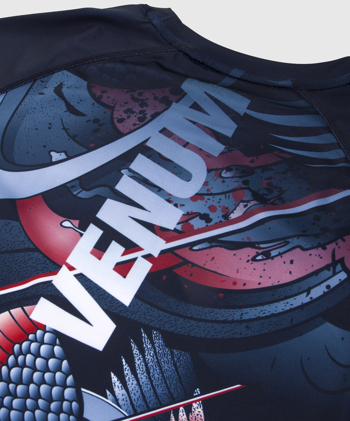 Rashguard Venum Rooster  - Mangas Cortas - Azul Marino/Naranja