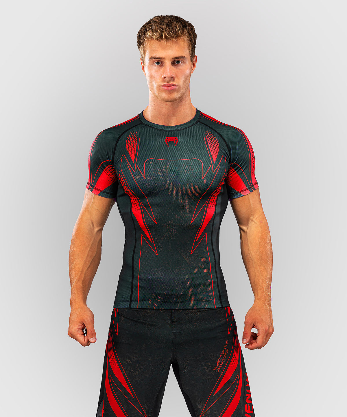 Venum Amazonia Reborn Short Sleeve Rashguard - Black/Red