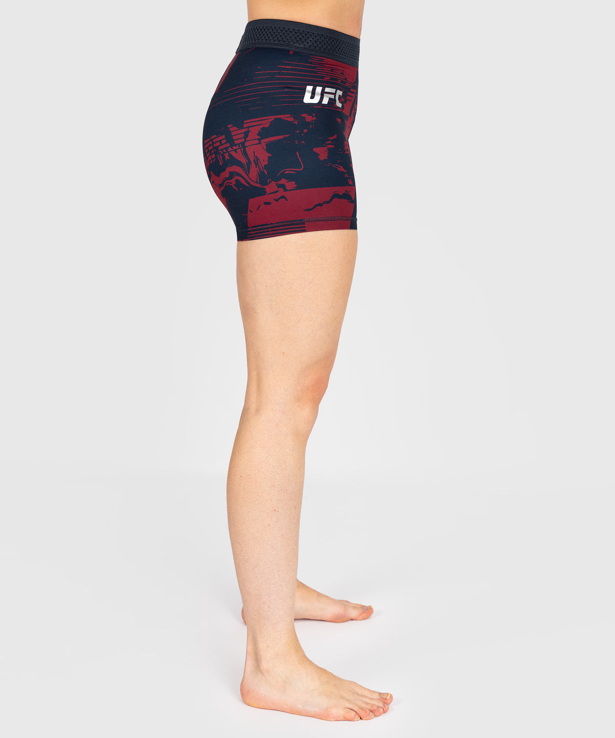 UFC Zenith by Venum Authentic Fight Week Performance Vale Tudo Short Damen - Marineblau/Burgunderrot/Silber