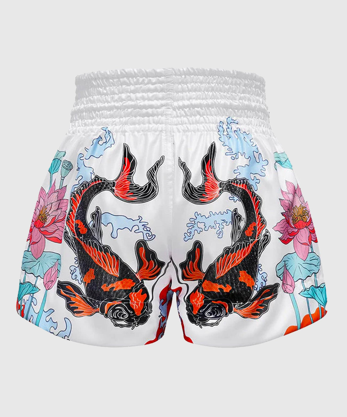 Tuff Japanese Koi Fish Muay Thai Shorts - Weiß
