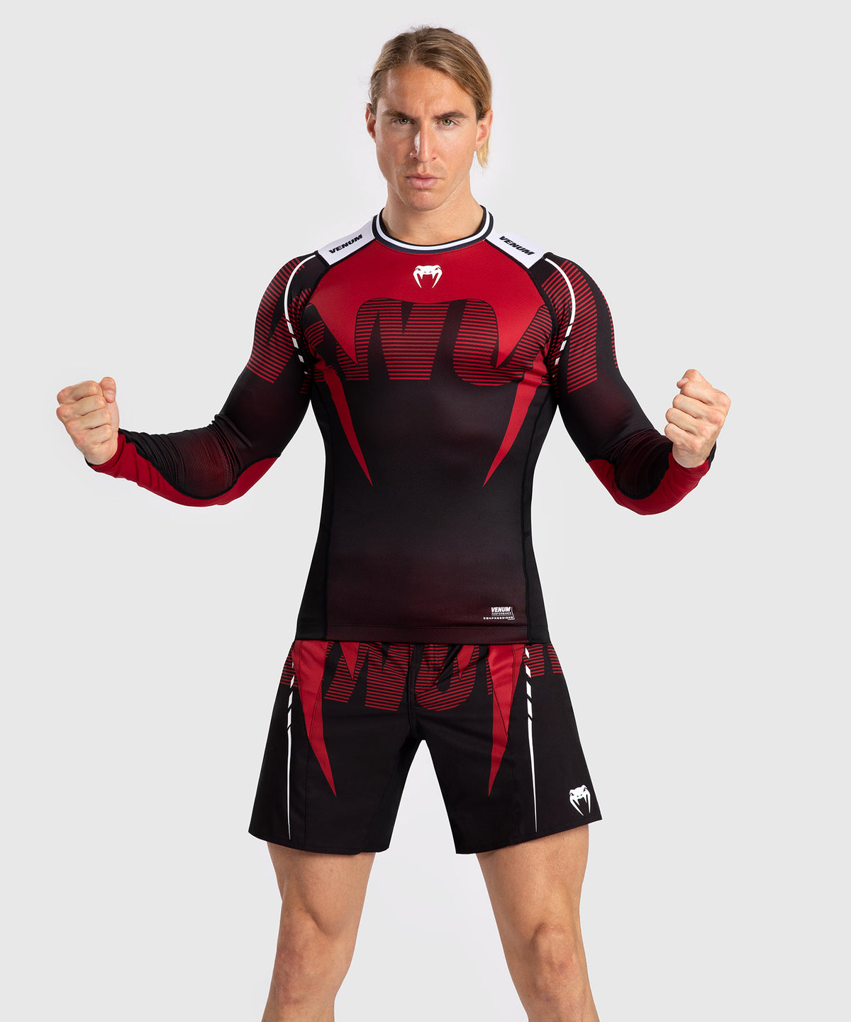 Rashguard À Manches Longues pour Hommes Venum Adrenaline - Red