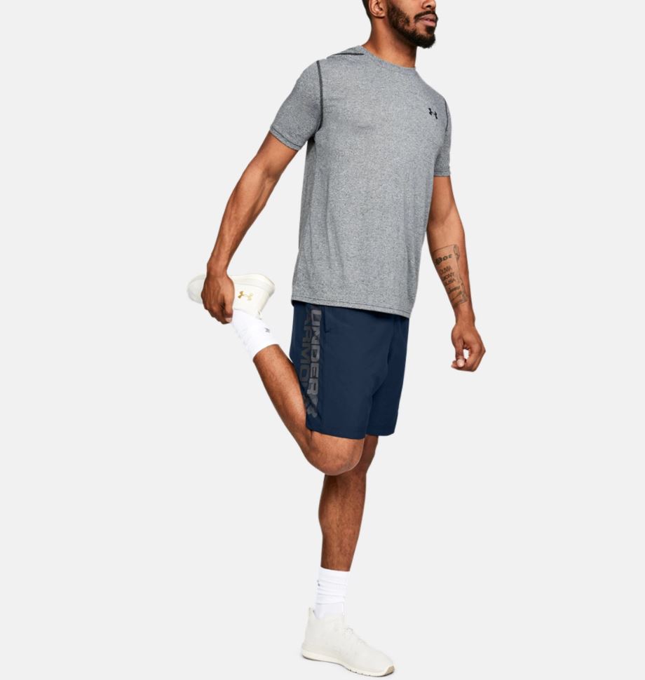 Under Armour Woven Graphic Wordmark Fightshorts – Marineblau