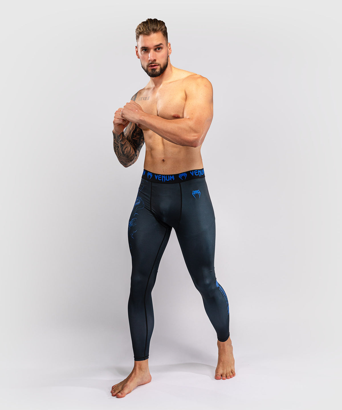 Venum Thunder Dragon Spats - Black/Royal Blue