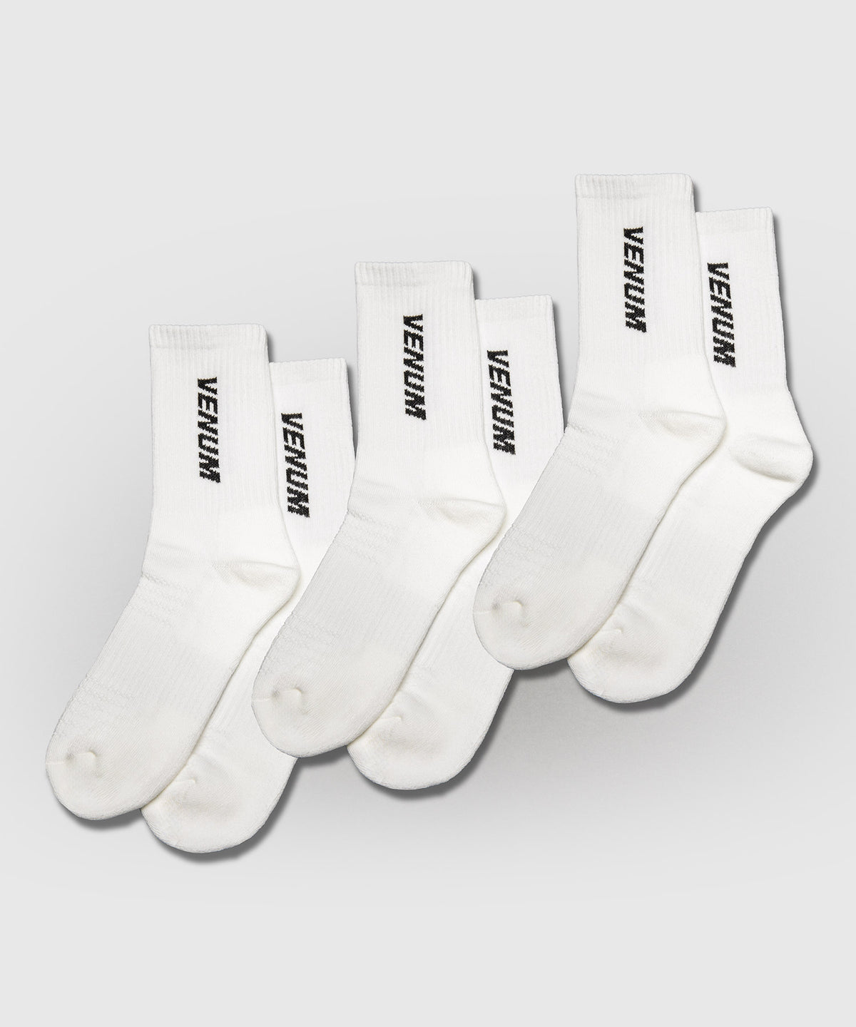 Venum Essential Crew Socken (Set mit 3 Paar) – Weiß/Schwarz