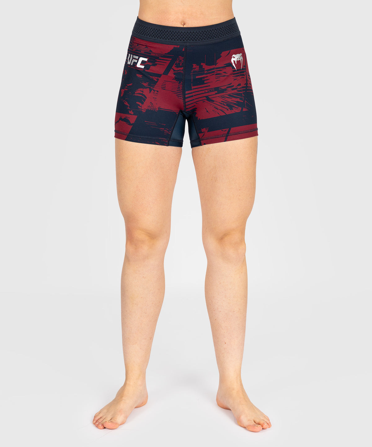 UFC Zenith by Venum Authentic Fight Week Performance Vale Tudo Short Damen - Marineblau/Burgunderrot/Silber