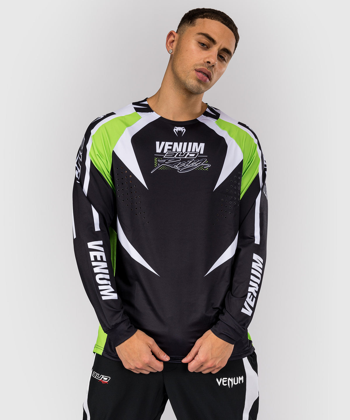 Venum x Bud Racing Camiseta Dry-Tech para Hombre - Negra/Blanca/Verde lima