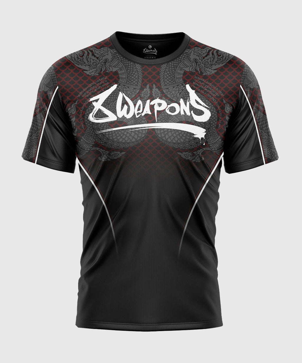 8 Weapons Functional Naga Yant T-shirt - Black/Red