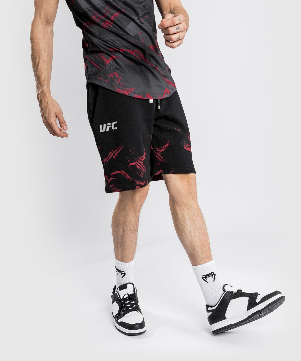 Short en Coton UFC Venum Authentic Fight Week 2.0 - Noir/Rouge