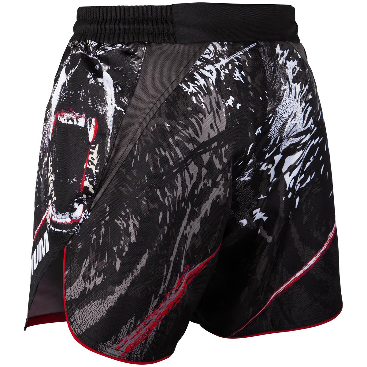 Fightshort court Venum Grizzli - Noir/Blanc