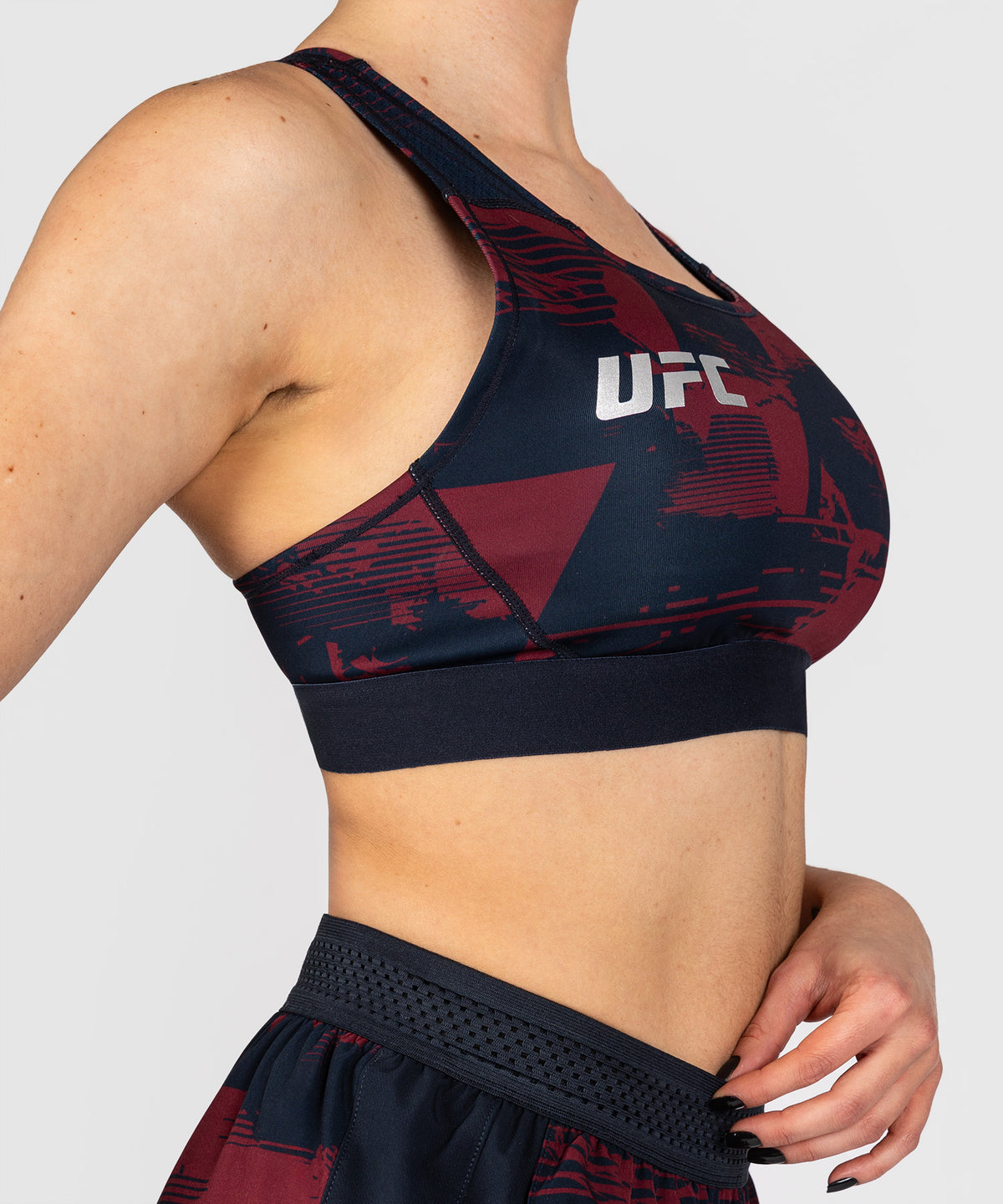 Brassière de sport Femme UFC Zenith by Venum Authentic Fight Week - Bleu marine/Bordeaux/Argent