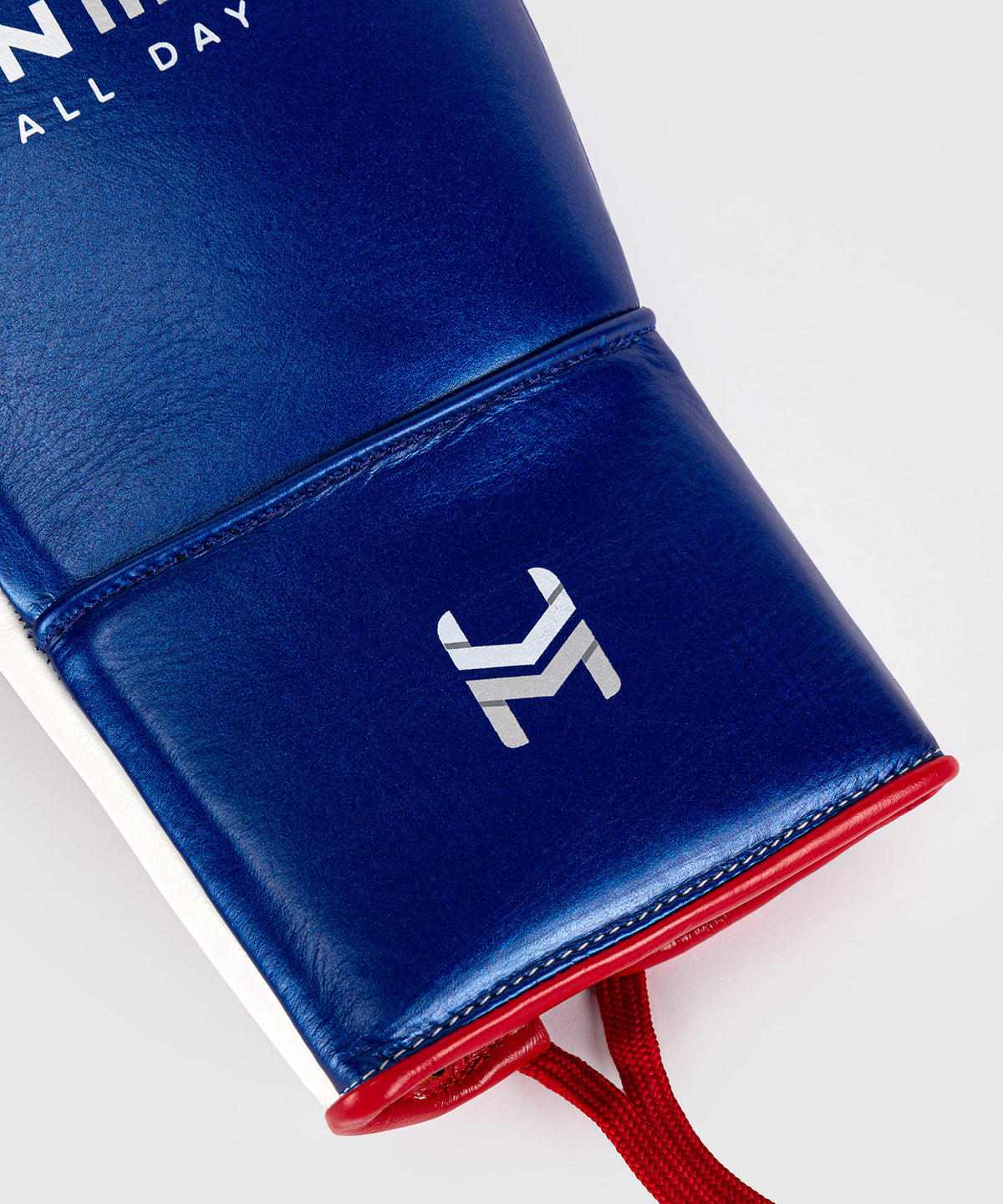 Hit N Move All Day® Pro Grip Plus Guantes de Boxeo con Cordones - Azul/Blanco/Rojo