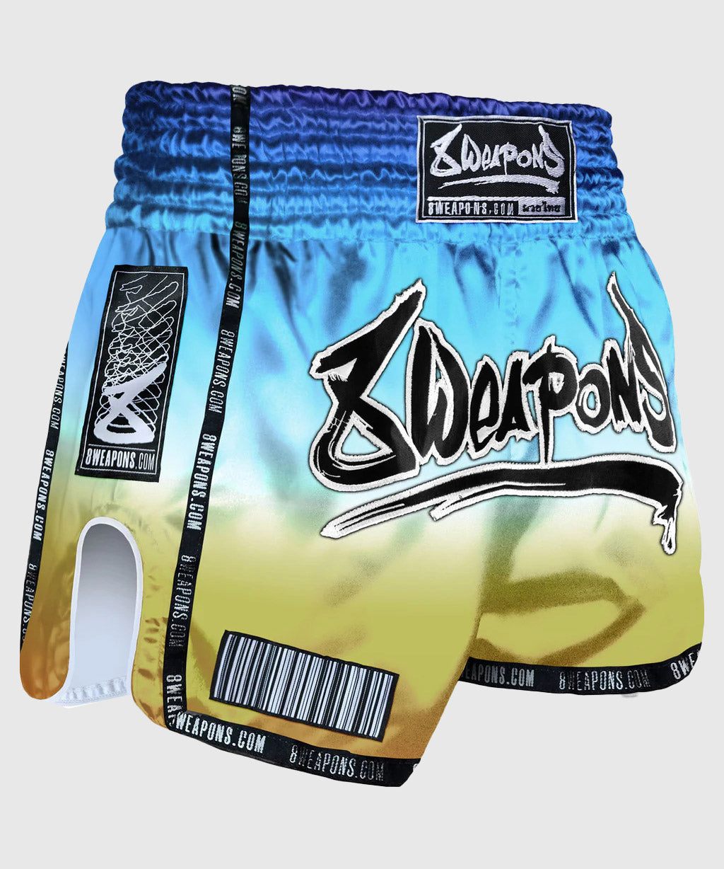 8 Weapons Vivo Sunrise Pantaloncini da Muay Thai - Blu