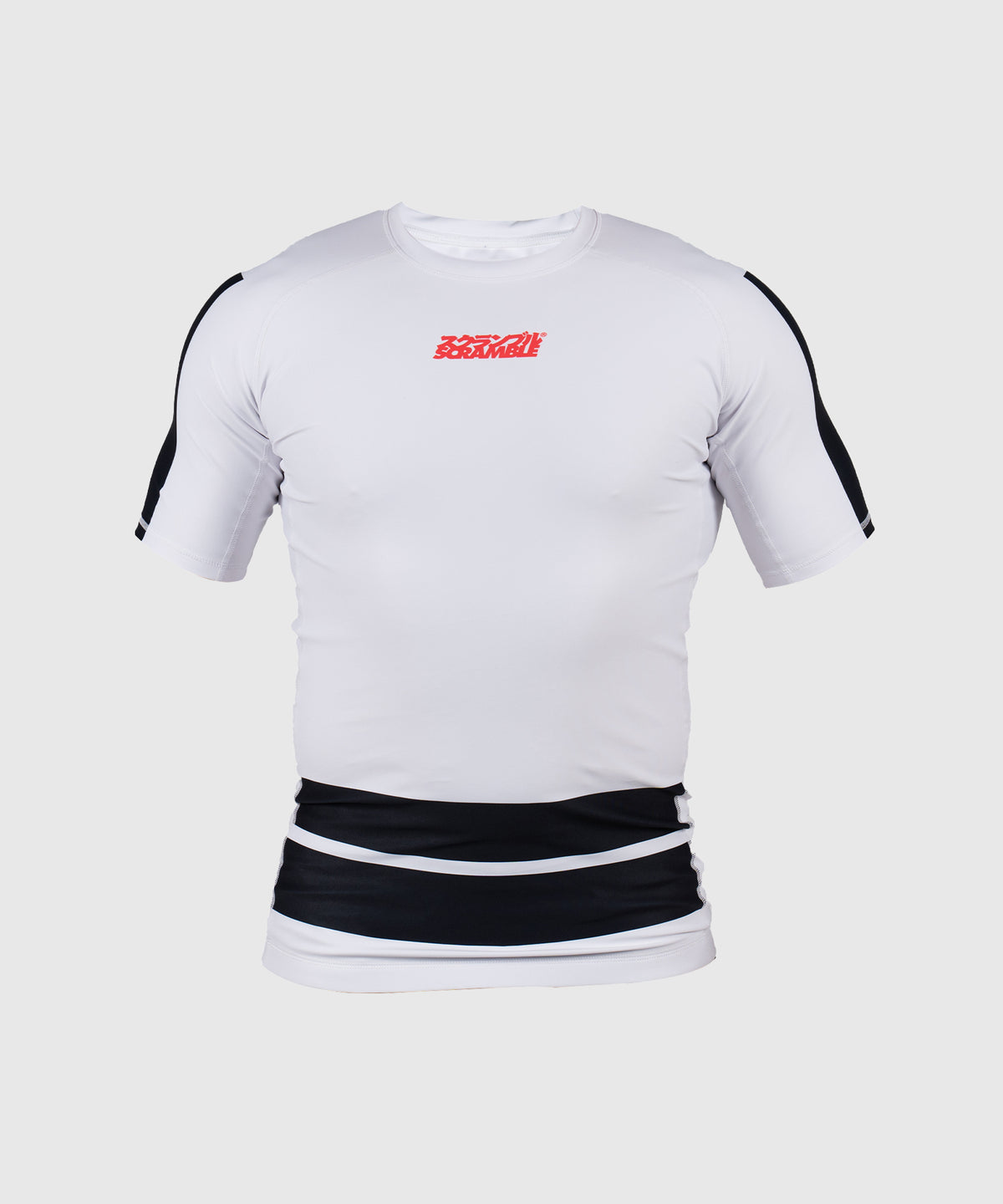 Scramble Ranked Rashguard a Maniche Corte - Bianco/Nero