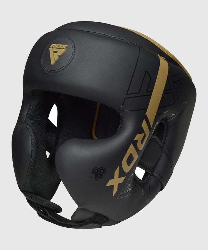RDX F6 Kara Casco da Boxe - Nero/Oro