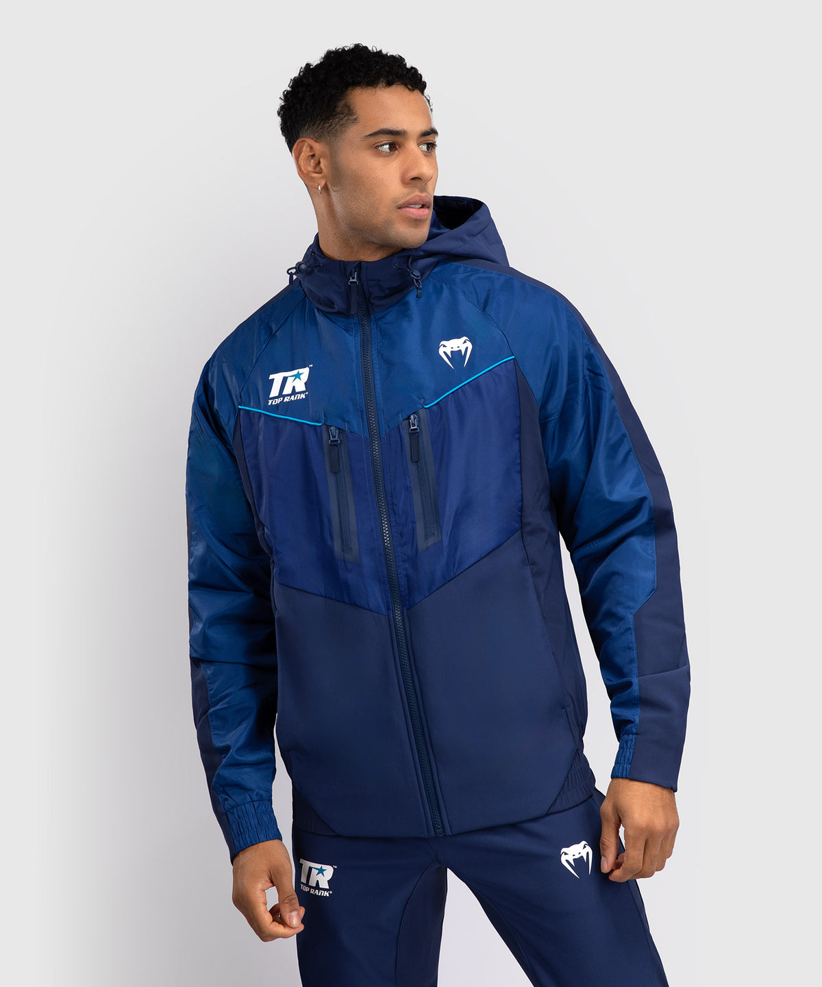 Venum x Top Rank Original Men's Full Zip Hoodie - Navy Blue