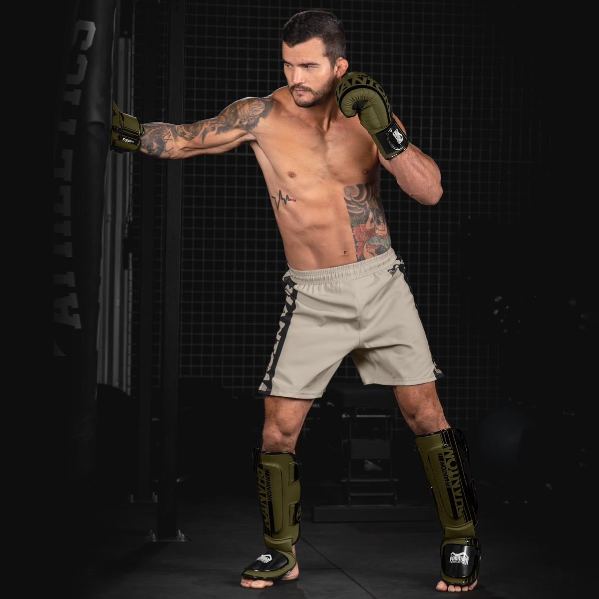 Protège-Tibias Phantom Athletics Apex Hybrid - Kaki