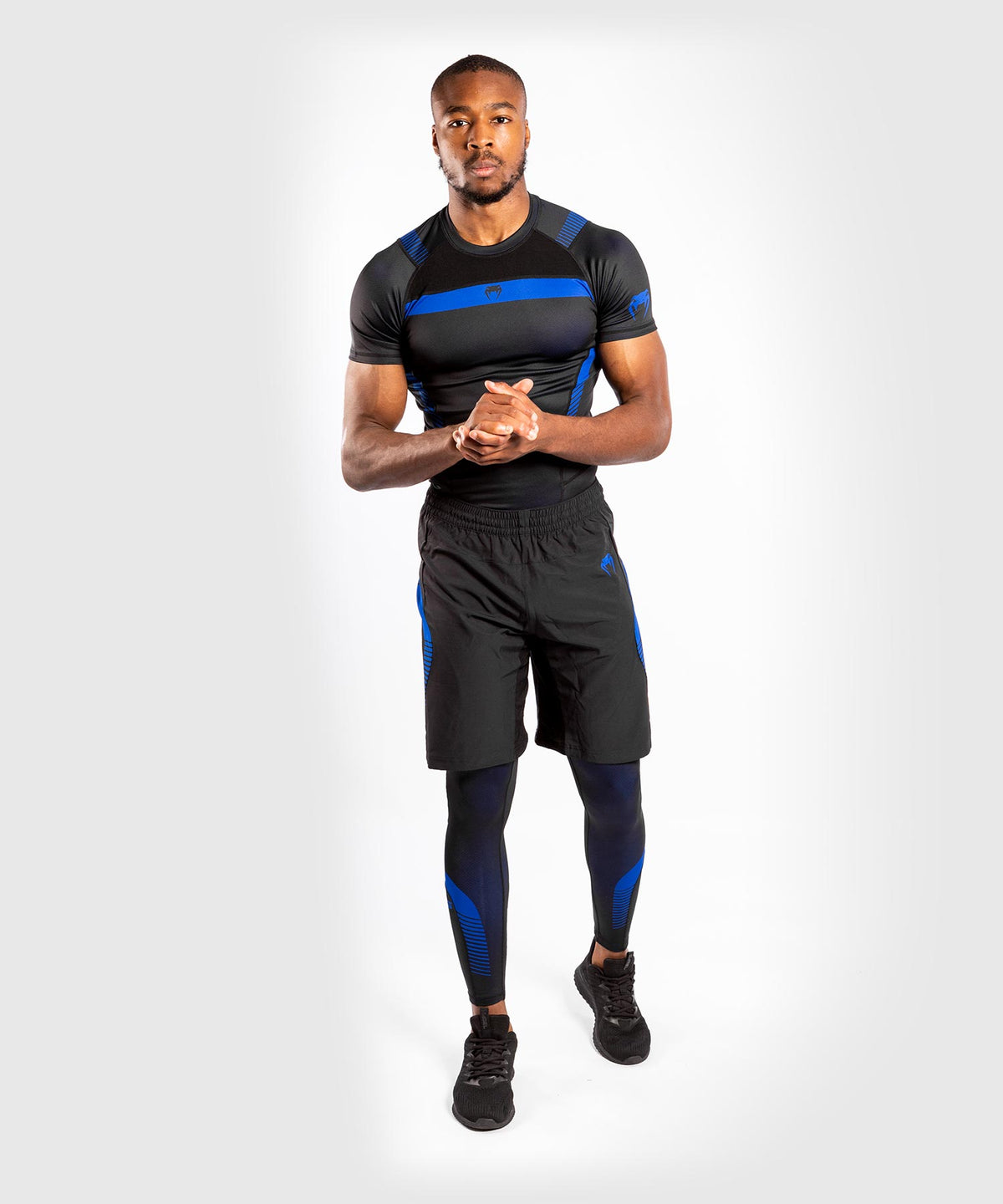 T-shirt de Compression Venum NoGi 3.0 - Manches Courtes - Noir/Bleu