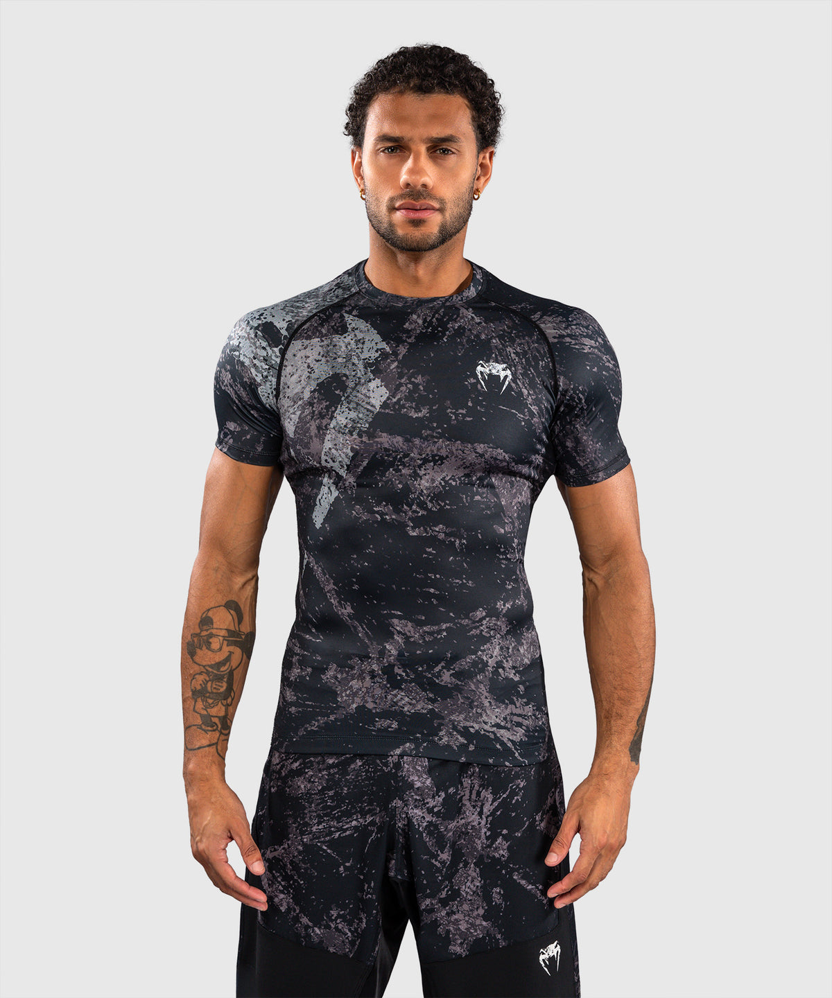 Venum Rage & Workout Kurzarm-Rashguard - Schwarz/Grau