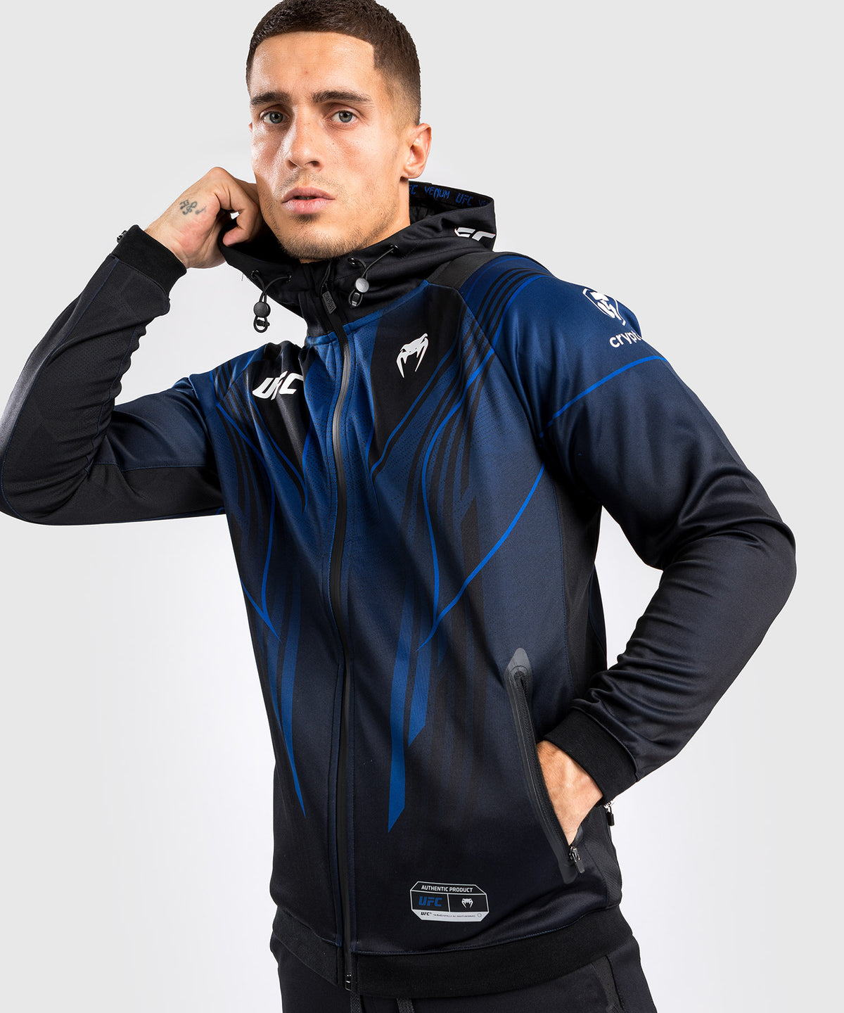 Felpa con cappuccio da uomo UFC Venum Authentic Fight Night 2.0 - Midnight Edition