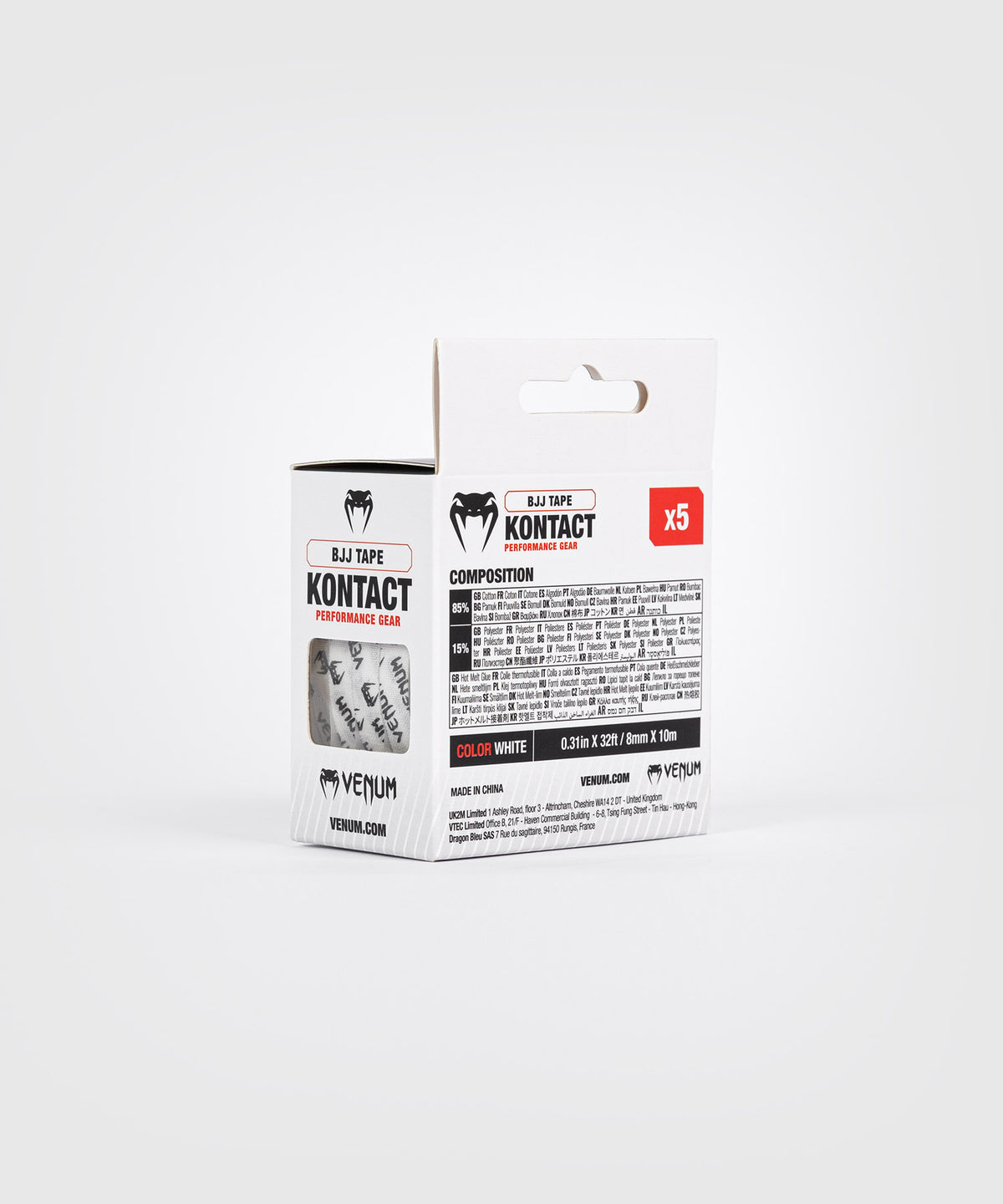 Venum Kontact Cinta para Dedos de BJJ - Blanco/Negro