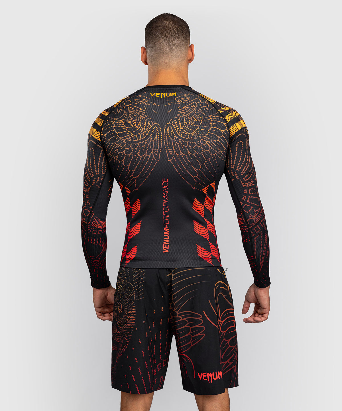 Venum Quetzal Fury Rashguard De Manga Larga - Negro/Fury Rojo/Mandarina