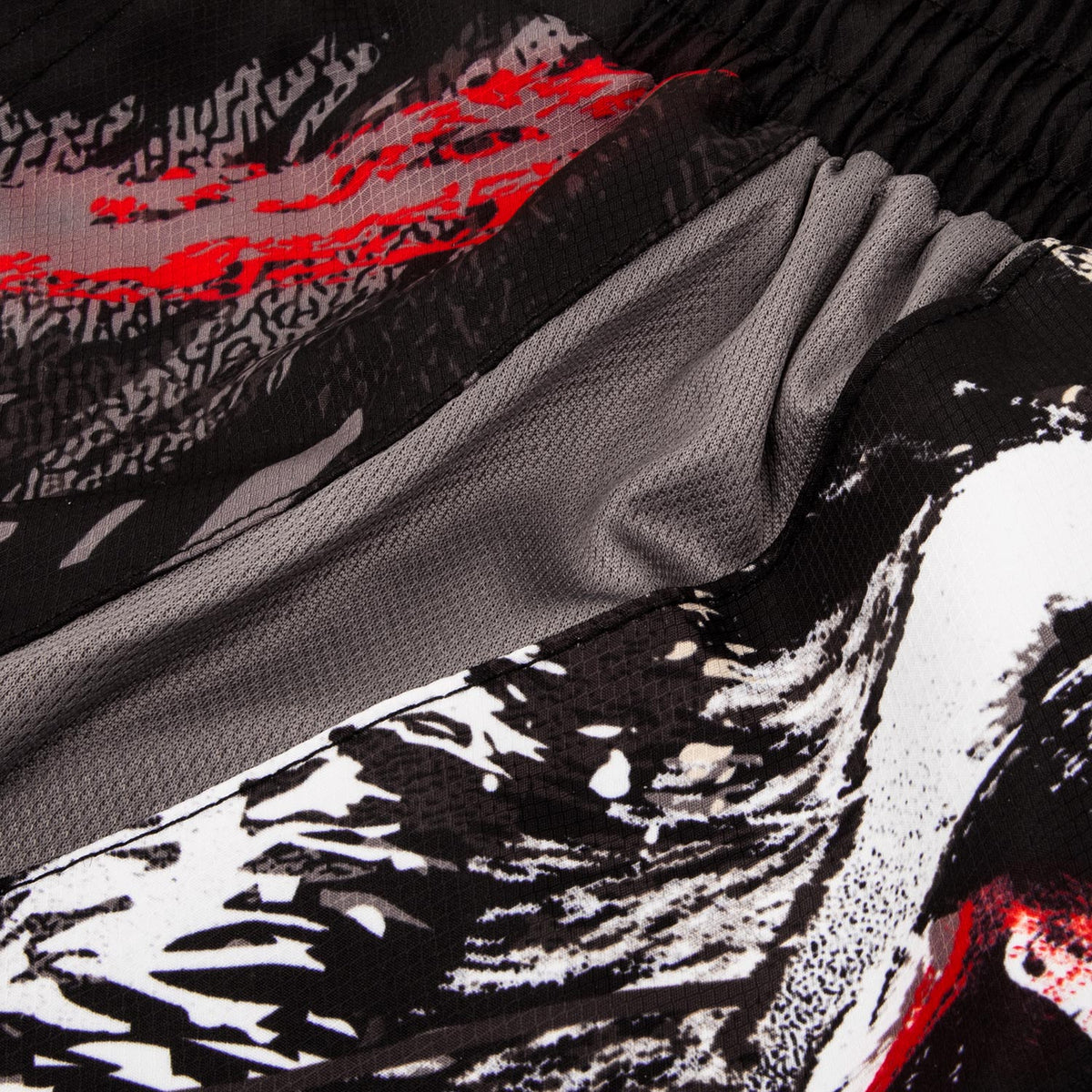 Fightshort court Venum Grizzli - Noir/Blanc