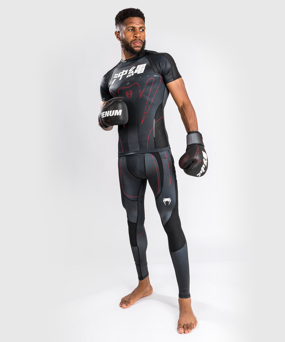 Rashguard Venum Okinawa 3.0 - Manches Courtes- Noir/Rouge