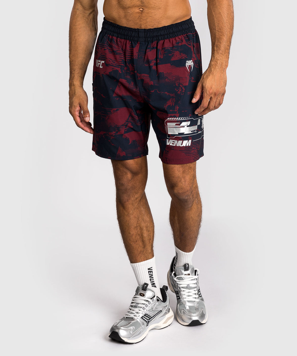 UFC Zenith by Venum Authentic Fight Week Performance Short Herren - Marineblau/Burgunderrot/Silber