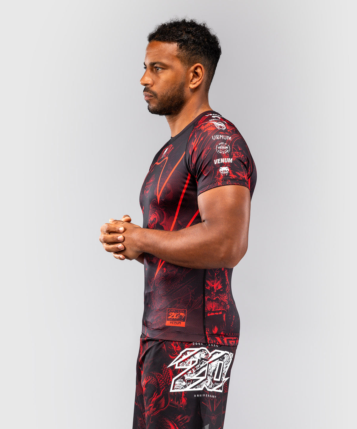 Venum 20th Anniversary Kurzarm Rashguard - Schwarz/Rot