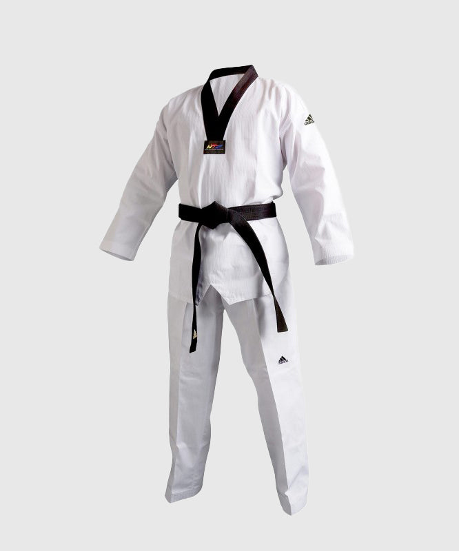 Adidas Champion II Taekwondo Dobok - Colletto Nero - Bianco