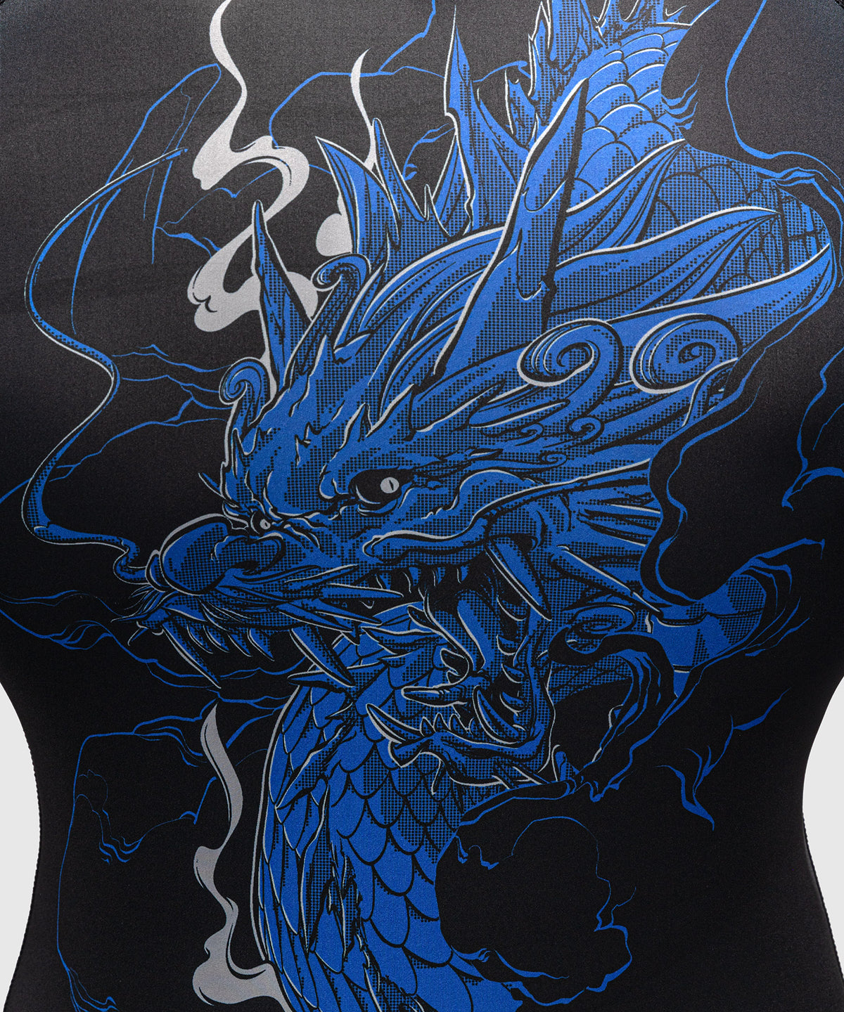 Venum Thunder Dragon Long Sleeve Rashguard - Black/Royal Blue