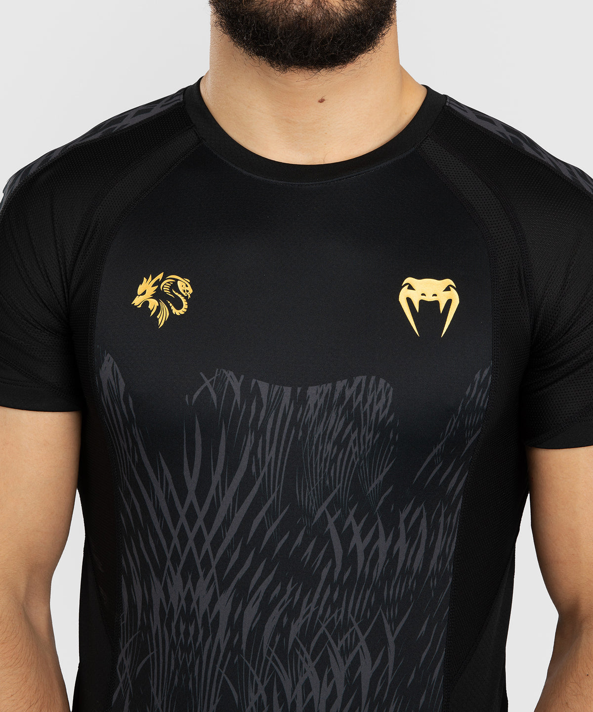 Venum x Chimaev Rashguard a Maniche Corte - Nero/Grigio