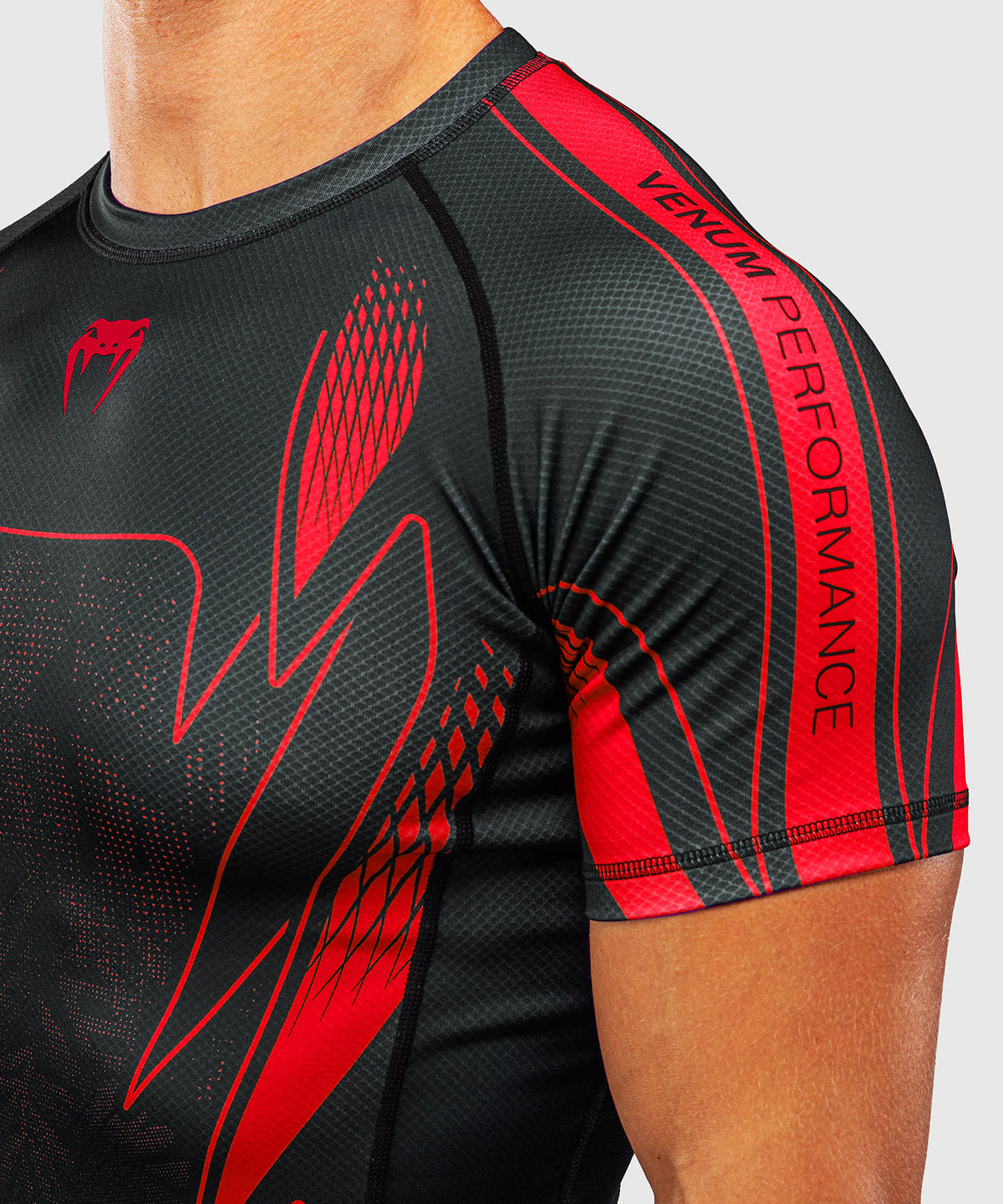 Venum Amazonia Reborn Short Sleeve Rashguard - Black/Red