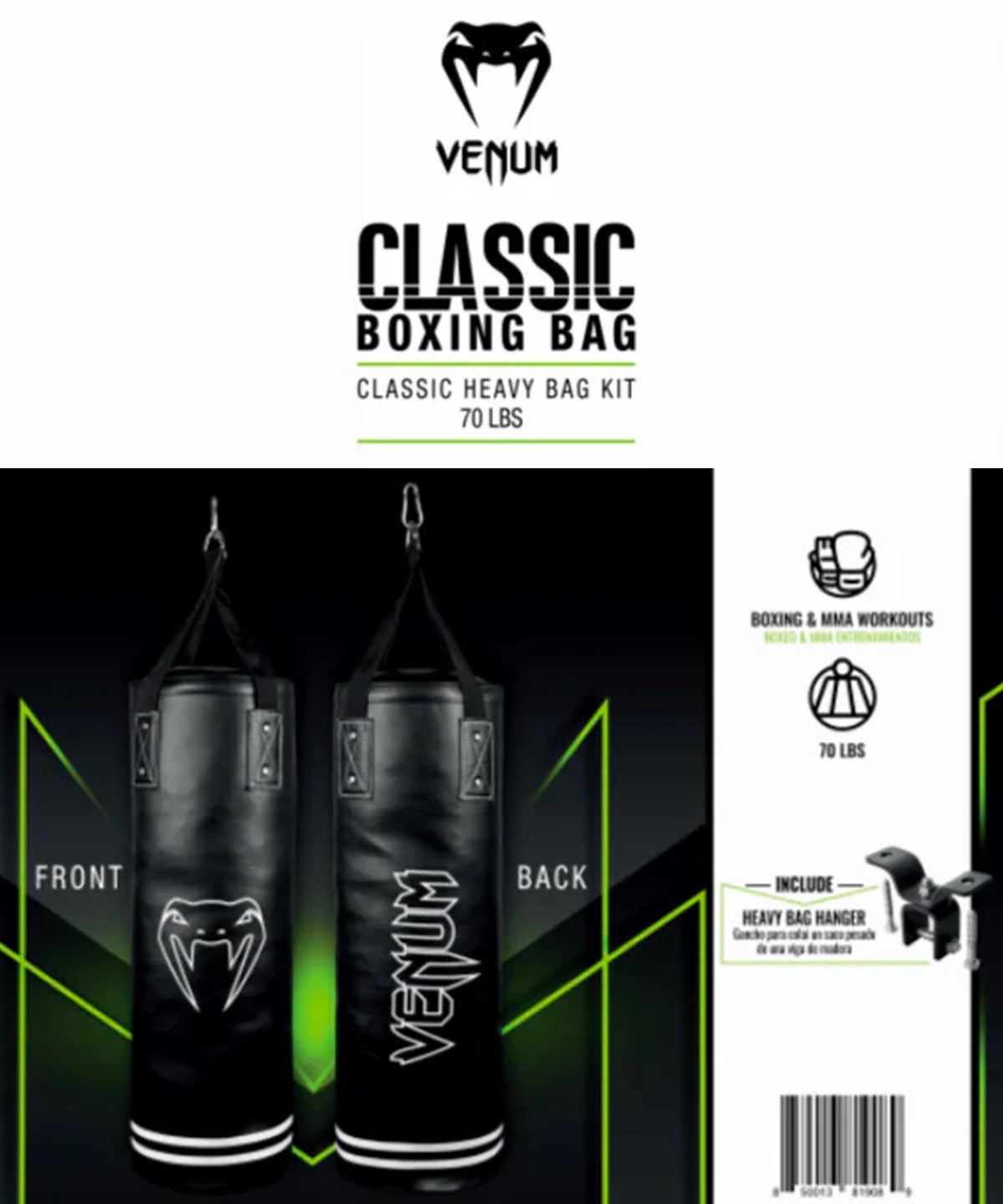 Sac de Frappe Lourd Venum Classic – 70lbs – Édition WLMT