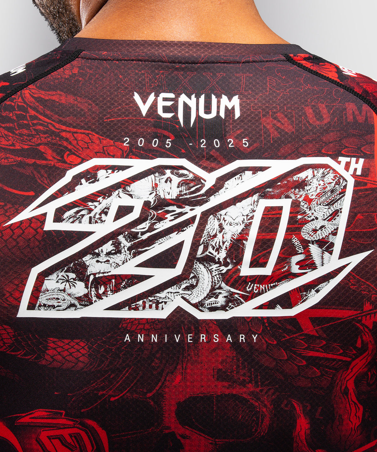 Venum 20th Anniversary Kurzarm Rashguard - Schwarz/Rot
