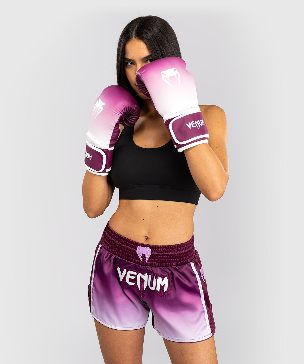 Short de Muay Thai Venum Iris - Prune/Blanc