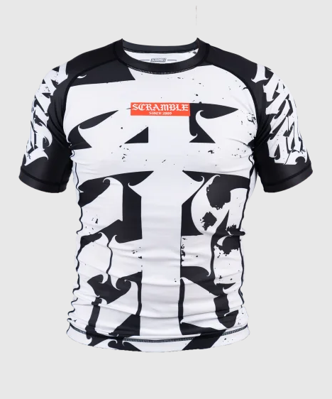 Scramble Hanzi Monochrome Rashguard - Negro/Blanco