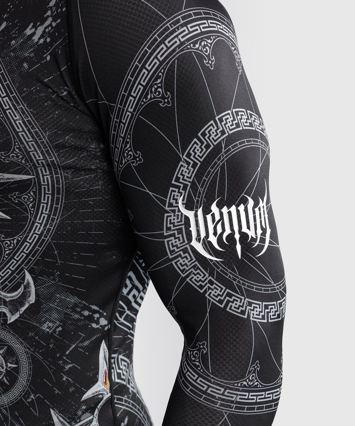 Rashguard à Manches Longues pour Hommes Venum Gladiator 5.0 - Noir/Argent